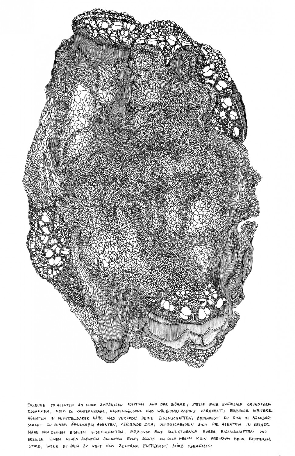 CELLULAR – algorithmic ink drawing on paper – (420 x 594mm) – 12/2015