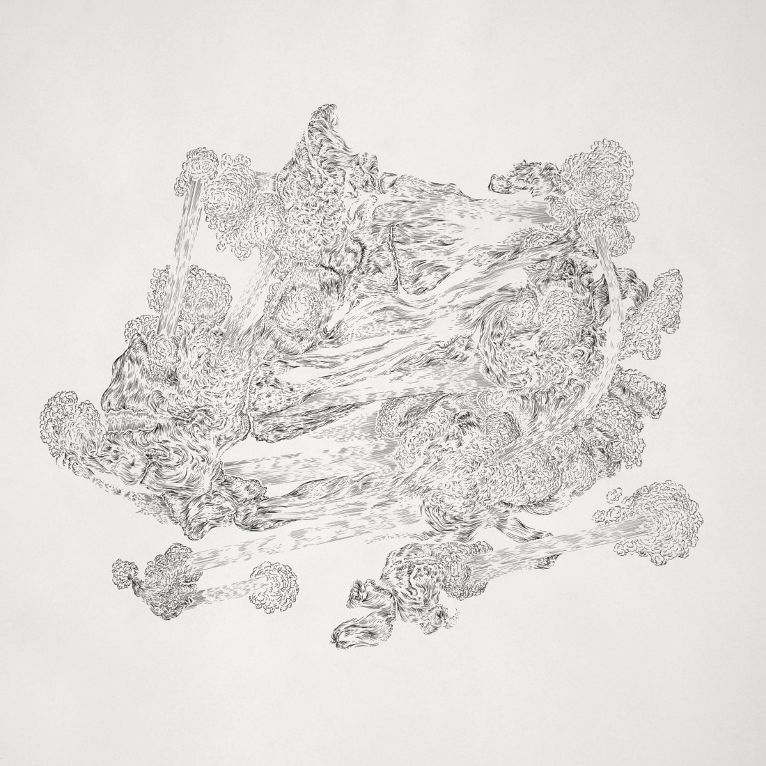 Spukhafte Fernwirkung - 700x700mm - ink pen on bristol board